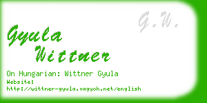 gyula wittner business card